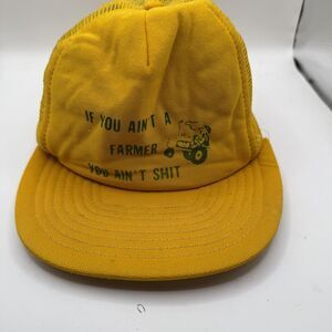 If You Ain't A Farmer you aint sh** Cap Snap Back Yellow Mesh Trucker Men hat